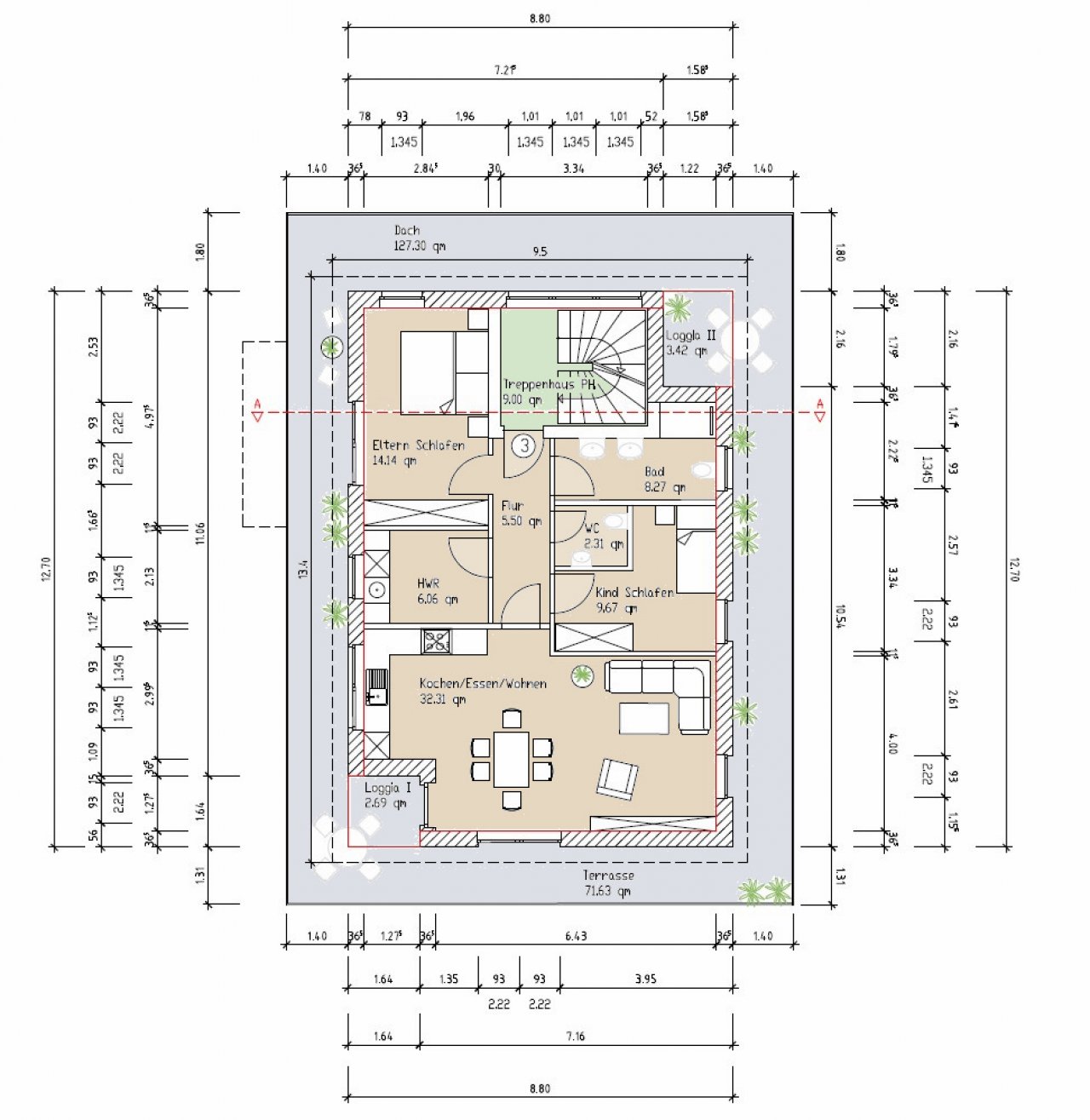 Grundriss Penthousewohnung Grundriss Penthousewohnung