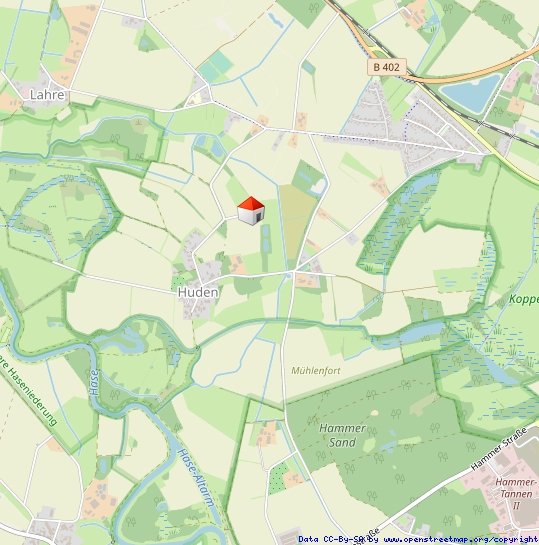 Volledig afgelegen locatie - boerderij of manege nabij Haselünne met aangrenzende weide te koop.