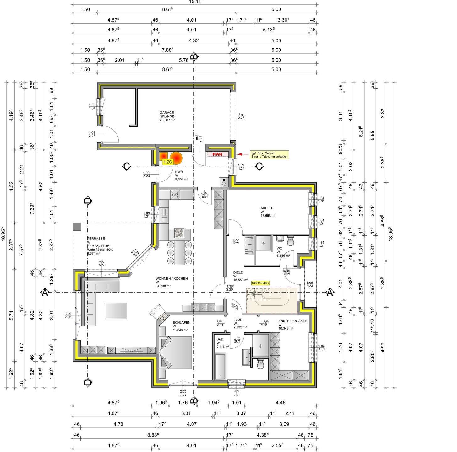 Ruime en moderne nieuwbouwbungalow met schilddak EH55!