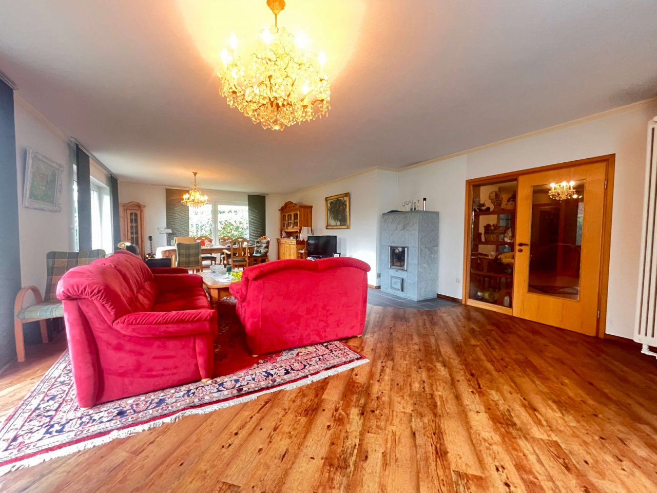 Wohnzimmer mit Specksteinofen Wohnzimmer mit Specksteinofen