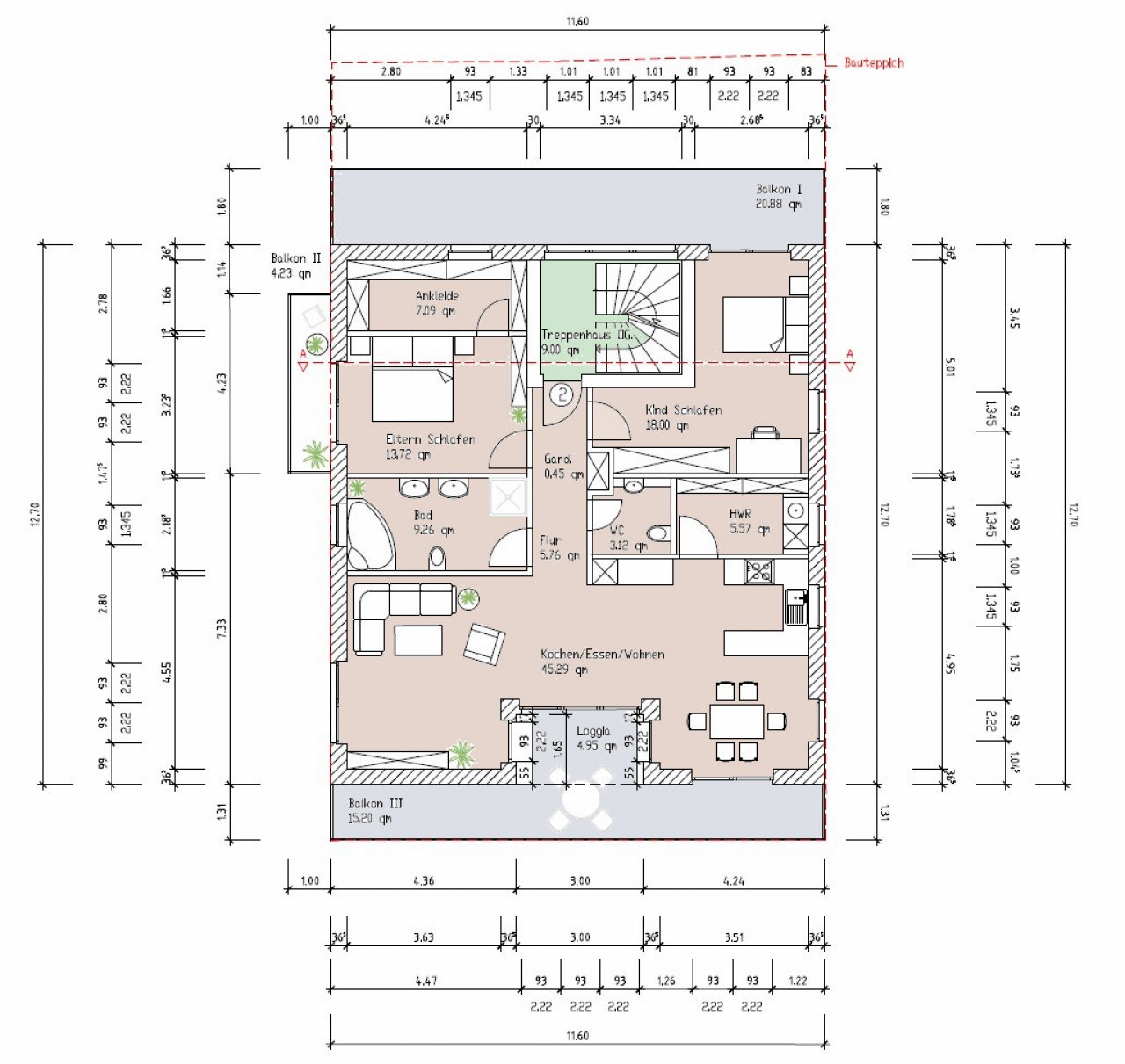 Grundriss Obergeschosswohnung Grundriss Obergeschosswohnung