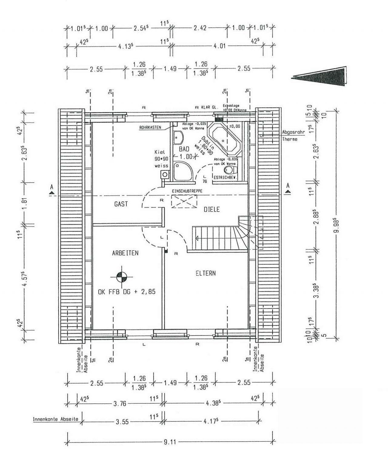 Plattegrond zolder Plattegrond zolder
