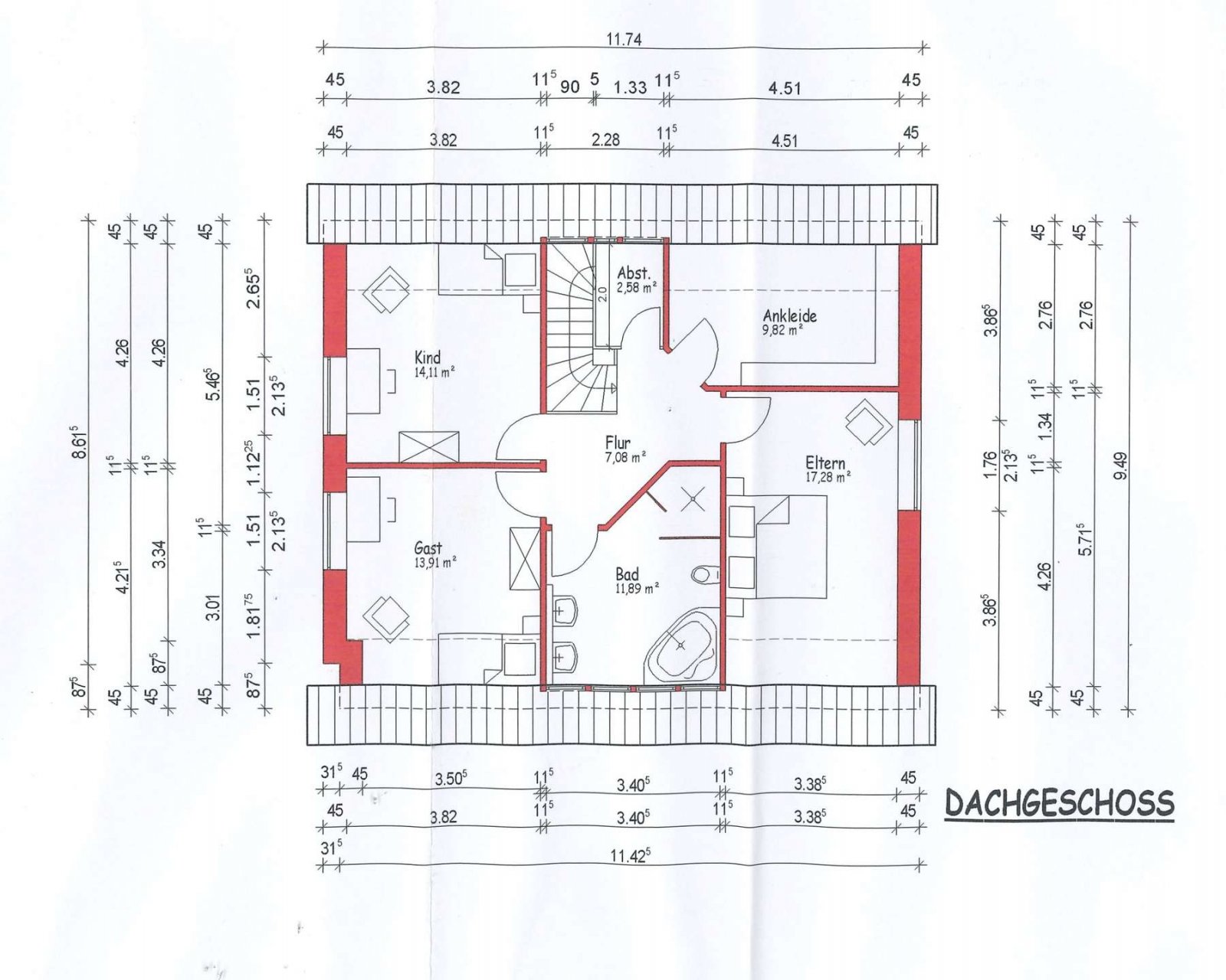Plattegrond zolder Plattegrond zolder
