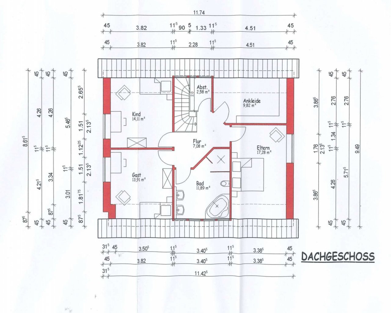 Plattegrond zolder Plattegrond zolder
