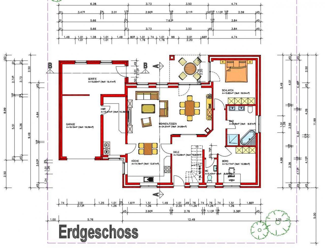 Plattegrond begane grond 8526 Afmetingen Plattegrond begane grond 8526 Afmetingen