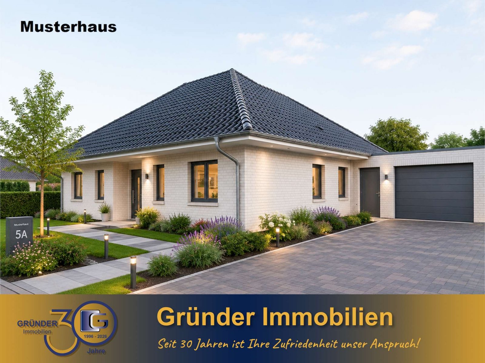 Geen commissie voor kopers! Nieuw gebouwde bungalow met schilddak - individuele wensen zijn mogelijk! Geen commissie voor kopers! Nieuw gebouwde bungalow met schilddak - individuele wensen zijn mogelijk!